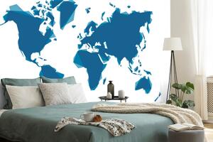 Samoprzylepna tapeta niebieska abstrakcyjna mapa świata