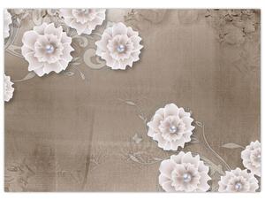 Obraz - Draperie z kwiatami (70x50 cm)