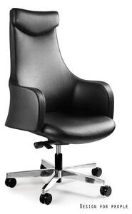 Fotel biurowy BLOSSOM czarny/skóra naturalna