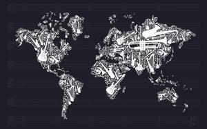 Tapeta muzyczna mapa świata