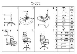 Fotel biurowy Q-035 szary