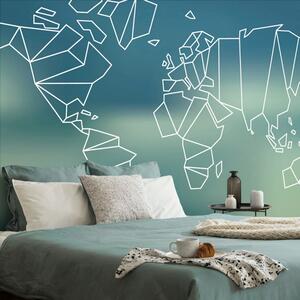 Samoprzylepna tapeta stylizowana mapa świata