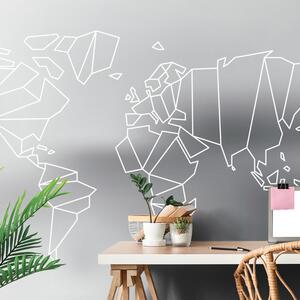 Samoprzylepna tapeta stylizowana mapa świata w czerni i bieli