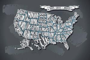 Tapeta nowoczesna mapa USA