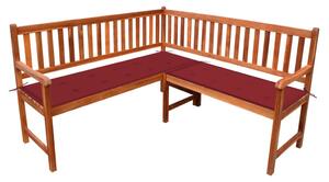 Narożna ławka ogrodowa z poduszkami, 150 cm, drewno akacjowe