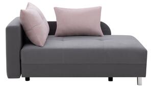 Sofa rozkładana szaro-różowa LETTO lewa