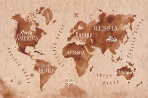 Samoprzylepna tapeta mapa świata w stylu retro