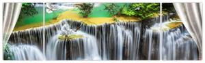 Obraz - Widok magicznych wodospadów (170x50 cm)
