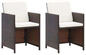 4-cz. zestaw krzeseł i stołków ogrodowych, rattan PE, brązowy