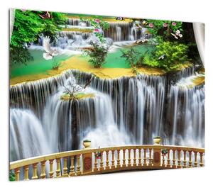 Obraz - Widok magicznych wodospadów (70x50 cm)