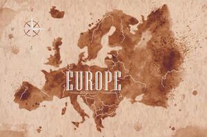 Tapeta retro mapa Europy