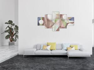 Obraz - Abstrakcja 3D w pastelowych kolorach (125x70 cm)
