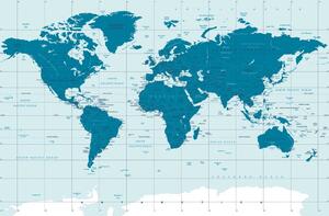 Tapeta polityczna mapa świata na niebiesko