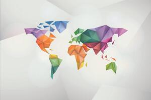 Tapeta kolorowa mapa świata w stylu origami
