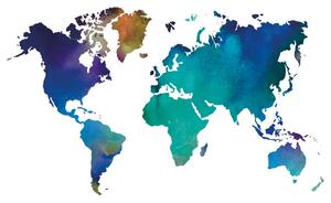 Tapeta kolorowa mapa świata w akwareli