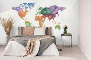 Tapeta kolorowa mapa świata w stylu origami