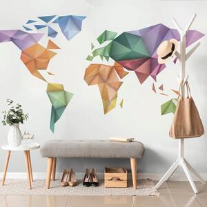 Samoprzylepna tapeta kolorowa mapa świata w stylu origami