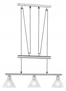Lampa wisząca w kolorze srebra ze szklanym kloszem Stamina – Trio