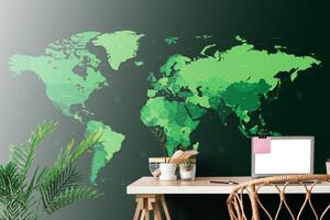 Samoprzylepna tapeta szczegółowa mapa świata na zielono
