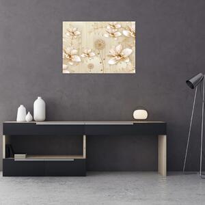 Obraz - Kompozycja złotych kwiatów (70x50 cm)