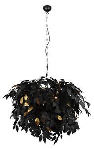 Czarna metalowa lampa wisząca z plastikowym kloszem ø 70 cm Leavy – Reality