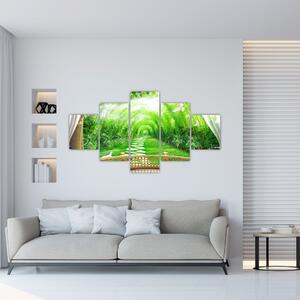 Obraz - Widok na tropikalny ogród (125x70 cm)