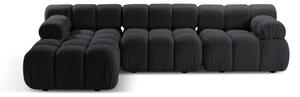 Antracytowy narożnik modułowy z materiału bouclé (lewostronny) Bellis – Micadoni Home