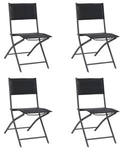 Składane krzesła ogrodowe, 4 szt., stal i textilene