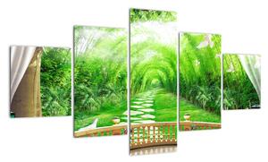 Obraz - Widok na tropikalny ogród (125x70 cm)
