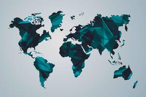 Samoprzylepna tapeta mapa świata w grafice wektorowej
