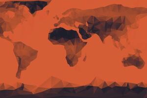 Tapeta pomarańczowa mapa w stylu wielokąta