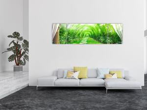 Obraz - Widok na tropikalny ogród (170x50 cm)