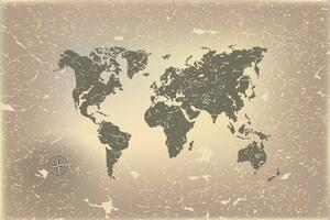 Samoprzylepna tapeta stara mapa świata na abstrakcyjnym tle