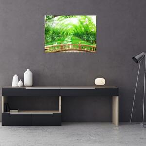 Obraz - Widok na tropikalny ogród (70x50 cm)