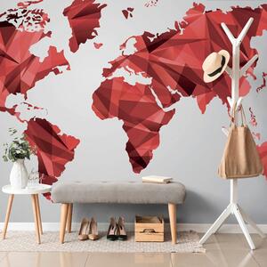 Tapeta czerwona mapa świata w grafice wektorowej