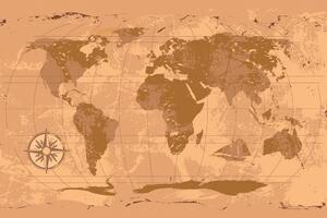 Tapeta rustykalna mapa świata
