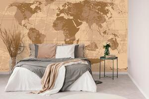 Samoprzylepna tapeta rustykalna mapa świata