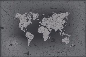 Tapeta stara mapa na abstrakcyjnym tle w czerni i bieli