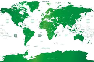 Tapeta mapa świata z poszczególnymi państwami na zielono