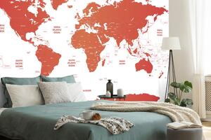Tapeta mapa świata z poszczególnymi państwami na czerwono