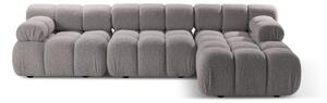 Jasnoszary narożnik modułowy z materiału bouclé (prawostronny) Bellis – Micadoni Home
