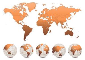 Tapeta globusy z mapą świata