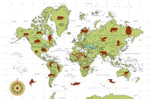 Tapeta mapa ze zwierzętami