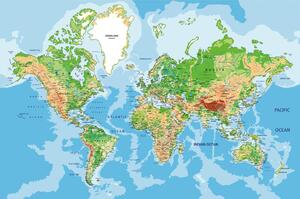 Samoprzylepna tapeta klasyczna mapa świata