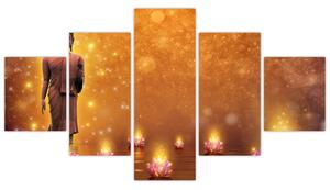Obraz - Budda w złotym blasku (125x70 cm)