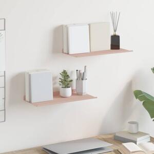 Wisząca półka z matowej stali w kolorze różowym, minimalistyczny design, oszczędzająca miejsce, 40 x 18 x 2,5 cm
