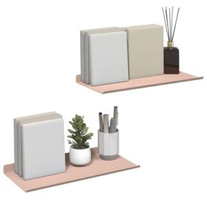 Wisząca półka z matowej stali w kolorze różowym, minimalistyczny design, oszczędzająca miejsce, 40 x 18 x 2,5 cm