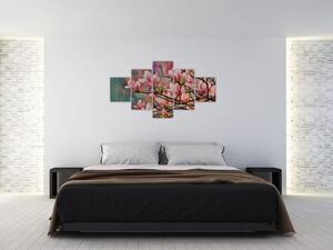 Obraz - Obraz olejny, Kwitnąca sakura (125x70 cm)
