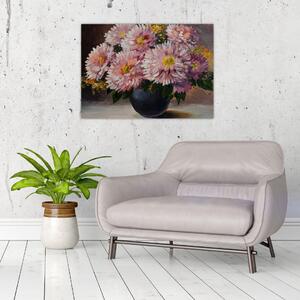Obraz - Obraz olejny, Kwiaty w wazonie (70x50 cm)