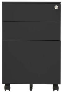 Mobilna szafka kartotekowa, antracytowa, 39x45x60 cm, stalowa